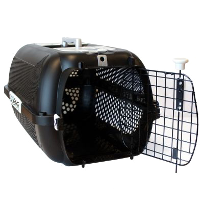 ZOOSHOP.ONLINE - Tiešsaistes Mājdzīvnieku Veikals - Plastmasas transportēšana kaste kaķiem un suņiem Catit Tiger Voyageur 38 x 57 x 31 cm melnа