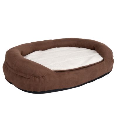 ZOOSHOP.ONLINE - mājdzīvnieku preces - Ortopēdiskā gulta sunim ovāla brūna 118 x 74 x 24 cm