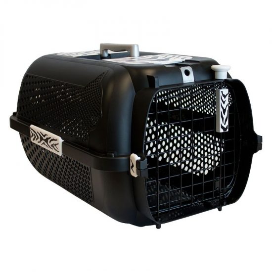 ZOOSHOP.ONLINE - Tiešsaistes Mājdzīvnieku Veikals - Plastmasas transportēšana kaste kaķiem un suņiem Catit Tiger Voyageur 38 x 57 x 31 cm melnа