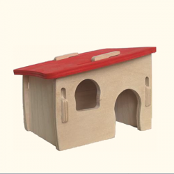ZOOSHOP.ONLINE - Tiešsaistes Mājdzīvnieku Veikals - Grauzēju māja ar sarkanu jumtu 16 x 11,5 x 10,5 cm