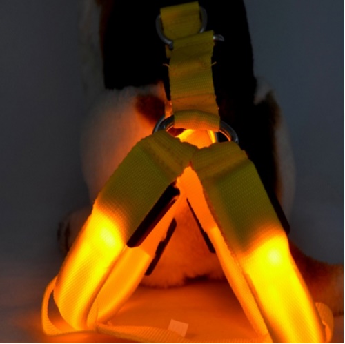 ZOOSHOP.ONLINE - Tiešsaistes Mājdzīvnieku Veikals - LED neilona iemaukti - dzelteni М: 43 - 60 cm