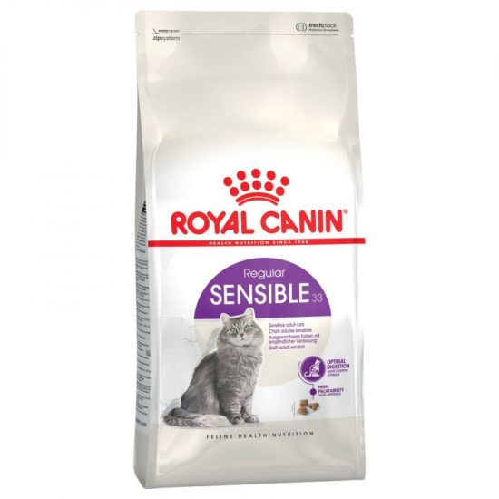 ZOOSHOP.ONLINE - Tiešsaistes Mājdzīvnieku Veikals - Royal Canin Sensible 33 сухой корм для кошек 10 кг