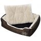ZOOSHOP.ONLINE - Tiešsaistes Mājdzīvnieku Veikals - Кровать для собаки с мягкой подушкой, коричневая с бежевым
