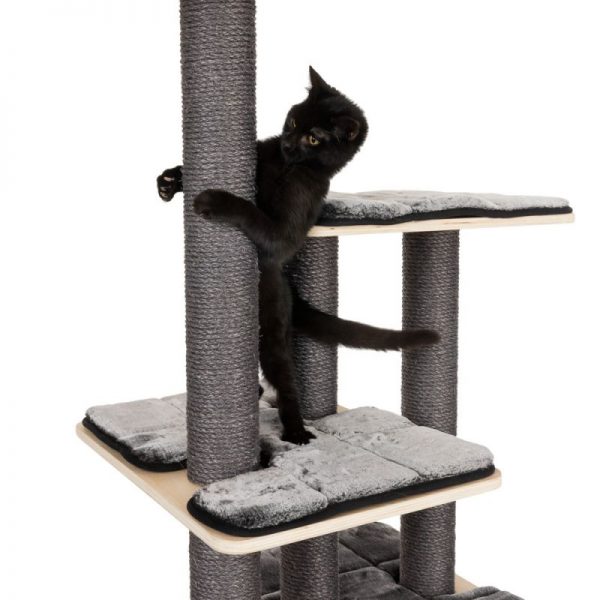 ZOOSHOP.ONLINE - mājdzīvnieku preces - Kaķu māja no koka Modern Living Chelsea tumši pelēka 185 cm