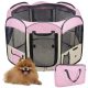 ZOOSHOP.ONLINE - mājdzīvnieku preces - Manēža saliekama suņiem, trušiem un kaķēniem, brezenta materiāls ar noņemamu grīdu - rozā krāsa