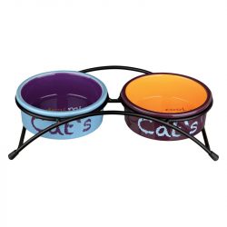 Tixie Keramisko trauku komplekts uz statīva kaķiem