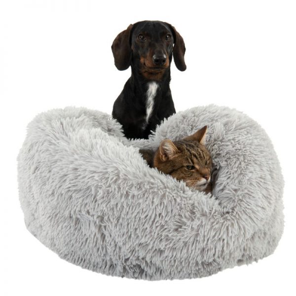 ZOOSHOP.ONLINE - Интернет-магазин зоотоваров - Кровать для кошек и маленьких пород собак Mochi (светло-серая)