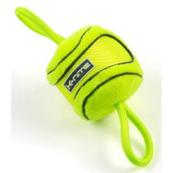 ZOOSHOP.ONLINE - Tiešsaistes Mājdzīvnieku Veikals - Neona dzeltena K-Nite Glowing suņu rotaļlieta ar fluorescējošām šuvēm un logotipu