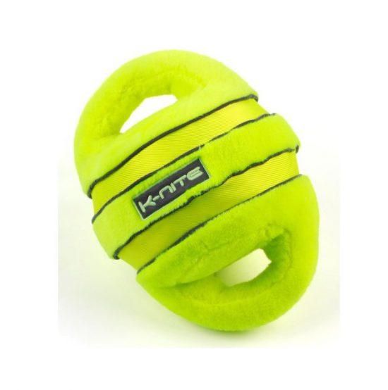ZOOSHOP.ONLINE - Tiešsaistes Mājdzīvnieku Veikals - Неоново-желтая игрушка для собак K-Nite Glowing, флуоресцентные швы и логотип