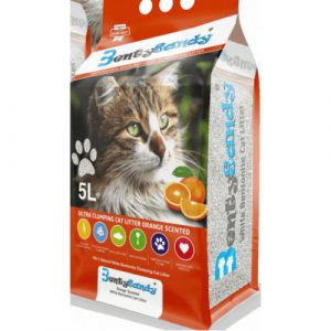 ZOOSHOP.ONLINE - mājdzīvnieku preces - Cementējošās Smiltis Kaķu Tualetei BENTYSANDY Orange 5l