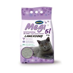 ZOOSHOP.ONLINE - mājdzīvnieku preces - Cementejošās Smiltis Kaķu Tualetēm Megi Super Аbsorbent Lavender 5l