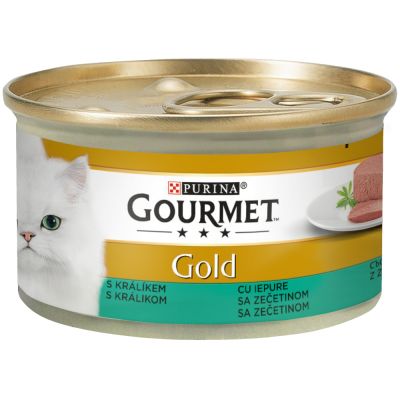 ZOOSHOP.ONLINE - Tiešsaistes Mājdzīvnieku Veikals - Gourmet Gold консервы для кошек паштет, Кролик x 85 г