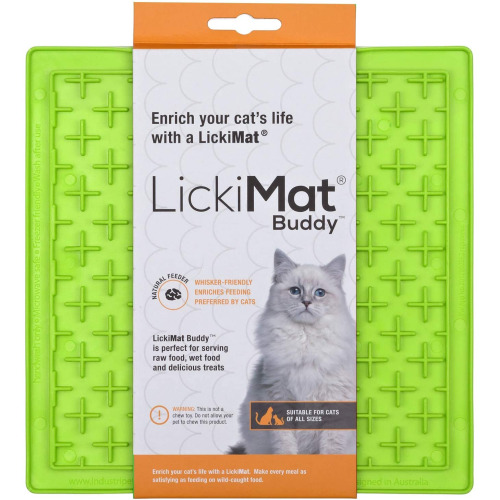 LickiMat Buddy anti-stresa silikona paklājiņš mitrai barībai, zaļš