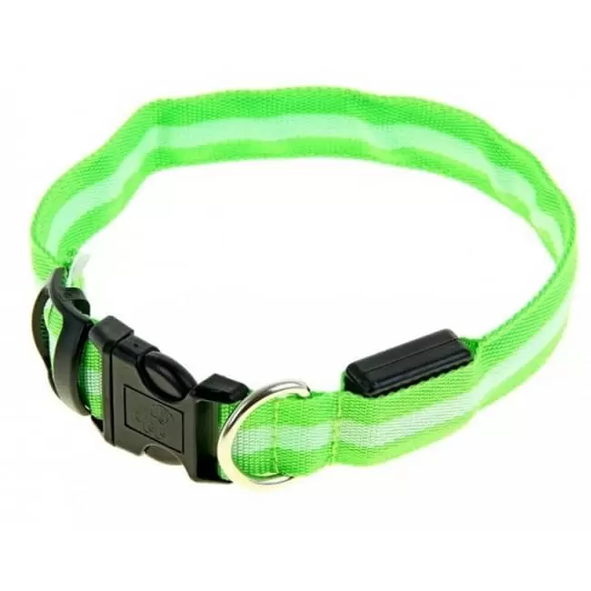 Светящийся светодиодный ошейник для собак 45-52 см - Зеленый